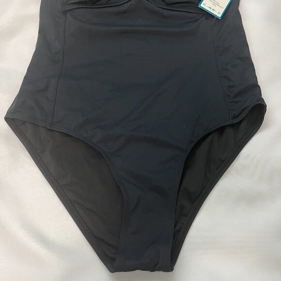NWT You Di An Womens Black One Piece Swimsuit Rouched Style On The Chest - Picture 4 of 9
